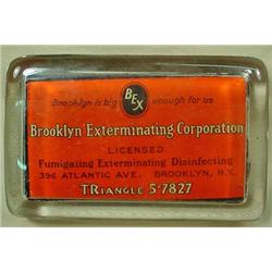 VINTAGE ADVERTISING PAPERWEIGHT - BROOKLYN, NY EXT