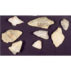 LOT OF 8 INDIAN ARTIFACT ARROWHEADS - STOKES CO., 
