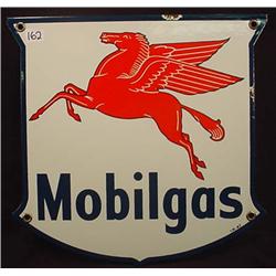 1940'S MOBILGAS PEGASUS PORCELAIN ADVERTISING SIGN