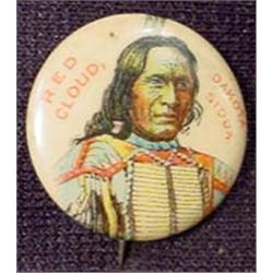 ANTIQUE CELLULOID RED CLOUD DAKOTA SIOUX INDIAN PI