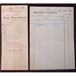 LOT OF 2 1912 PRE-PROHIBITION MONTANA LIQUOR CO. B
