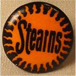 ANTIQUE CELLULOID ADVERTISING LAPEL BUTTON STEARNS