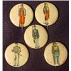 Image 1 : LOT OF 5 ANTIQUE CELLULOID SOLDIERS PINBACK BUTTON