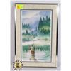 Image 1 : "FLYFISHING" SIGNED FRAMED ART PRINT