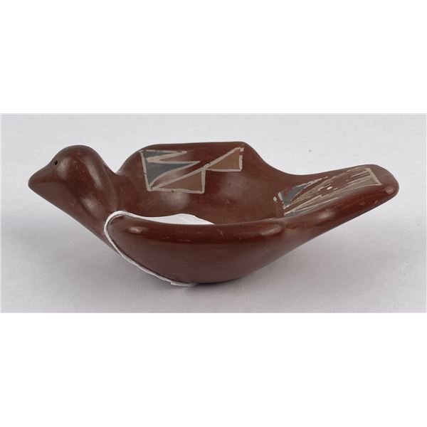 Santa Clara Pueblo Black Indian Pottery Bird Dish