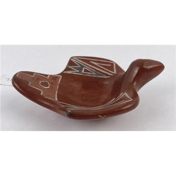 Santa Clara Pueblo Black Indian Pottery Bird Dish