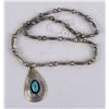 Image 3 : Navajo Sterling Silver Turquoise Necklace