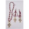 Image 1 : Native American Indian Bone Cross Necklace Set