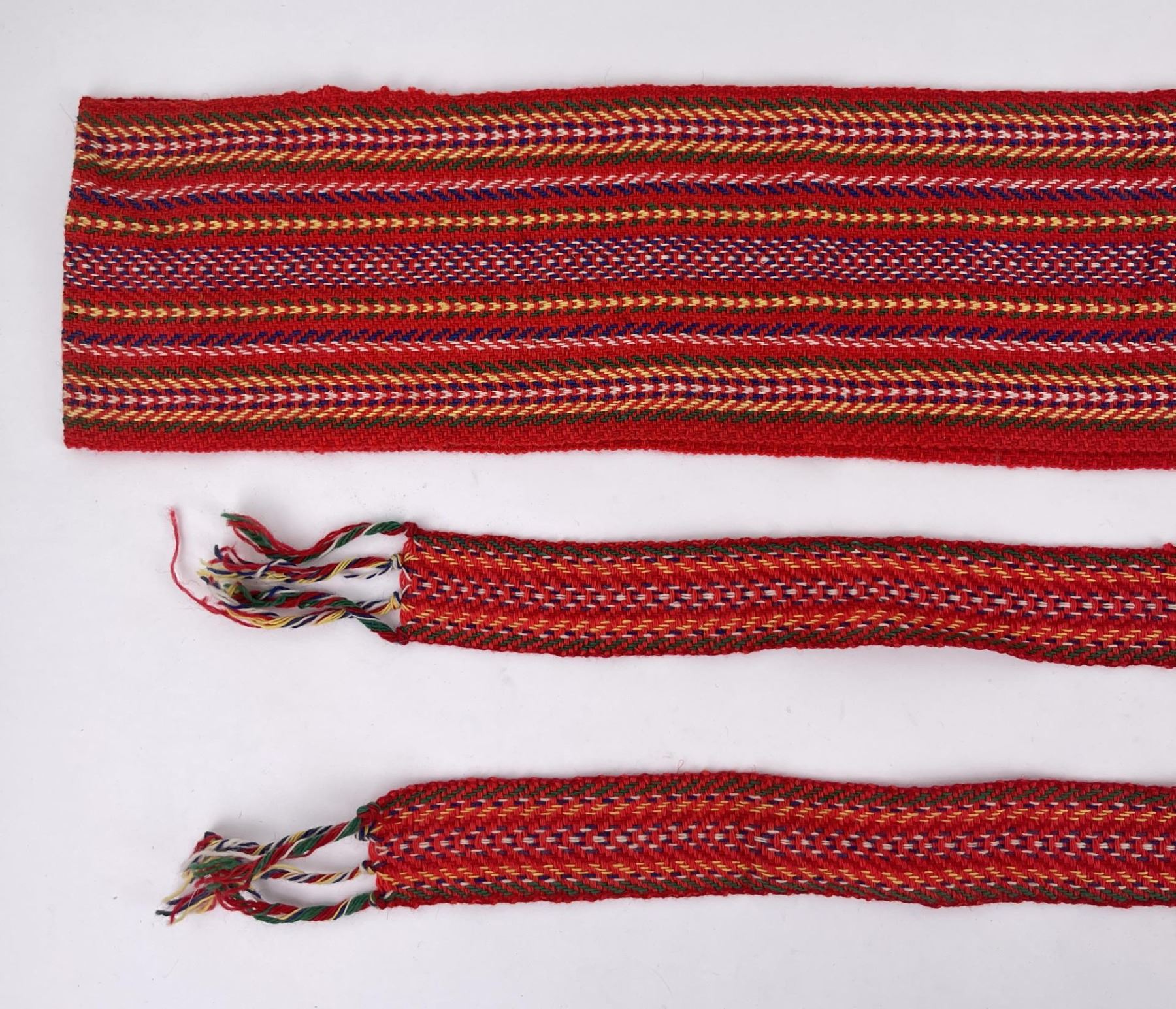 Collection of Metis Indian Woven Sashes