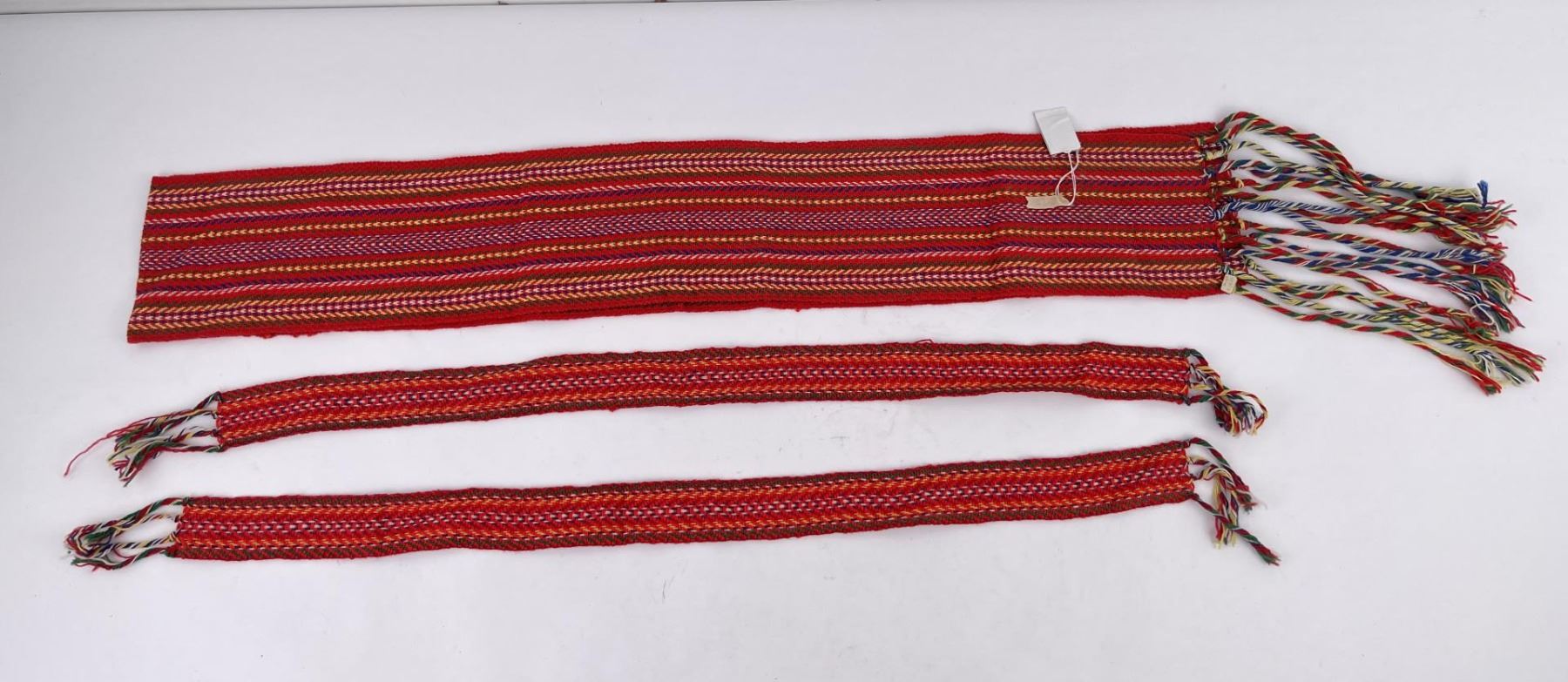 Collection of Metis Indian Woven Sashes