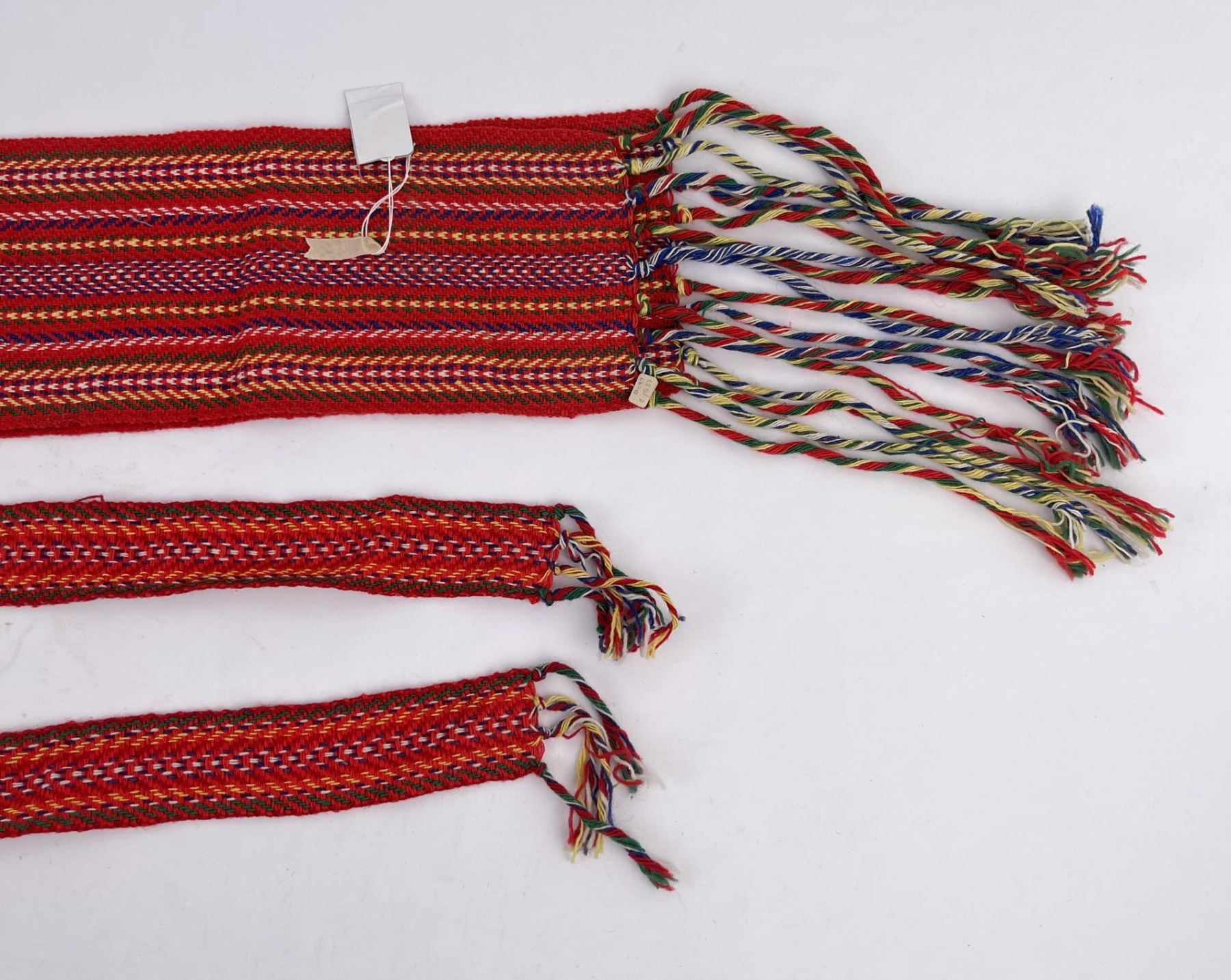 Collection of Metis Indian Woven Sashes