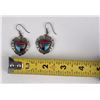 Image 5 : Zuni Sterling Silver Heart Inlay Earrings