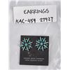 Image 3 : Zuni Petit Point Turquoise Sterling Earrings