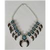 Image 2 : Navajo Sterling Turquoise Bear Claw Squash Blossom