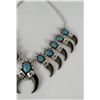 Image 3 : Navajo Sterling Turquoise Bear Claw Squash Blossom