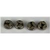 Image 2 : Lot of 4 Navajo Sterling Silver Button Covers