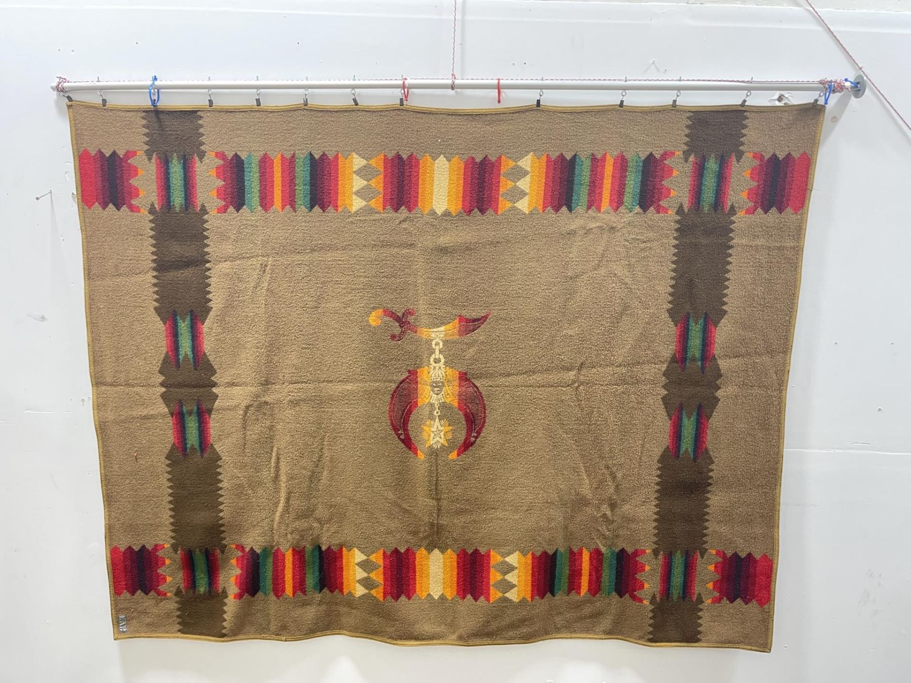 Antique Pendleton Shriners Indian Wool Blanket