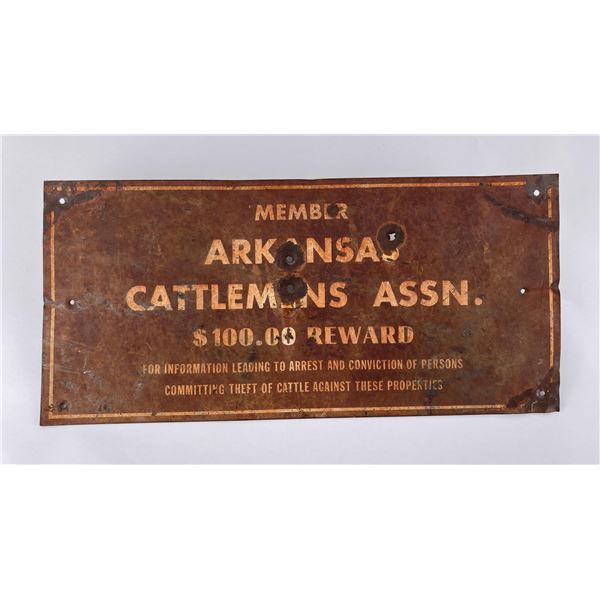 Porcelain Arkansas Cattlemen's Association Sign