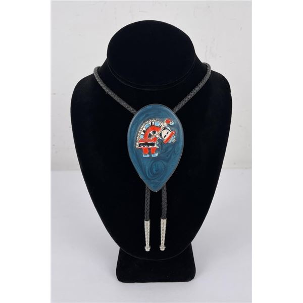 Southwest Zuni Indian Inlaid Bolo Tie