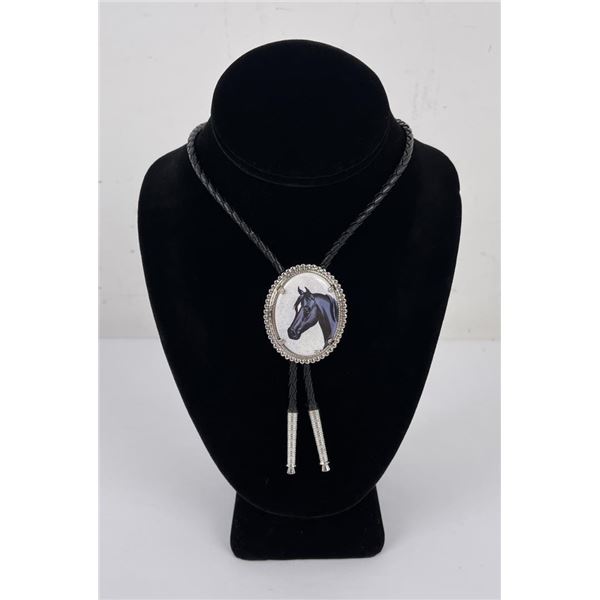 Painted Horse Stone Bolo Tie