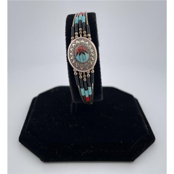Zuni Sterling Silver Turquoise Heishi Bracelet