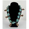 Image 1 : Navajo Buffalo Tooth Turquoise Nugget Necklace