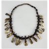 Image 3 : Plains Indian Obsidian Buffalo Tooth Necklace