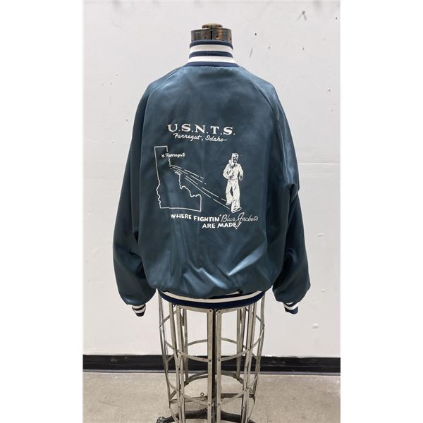 Vintage Satin Jacket Farragut Idaho US Navy