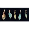 Image 3 : Group of Wire Wrapped Turquoise Pendants