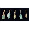 Image 6 : Group of Wire Wrapped Turquoise Pendants