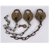 Image 1 : Lot of 3 Railroad Padlocks Brass Lock