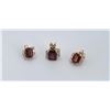 Image 1 : 14K Gold Garnet Pendant and Earrings