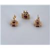 Image 2 : 14K Gold Garnet Pendant and Earrings