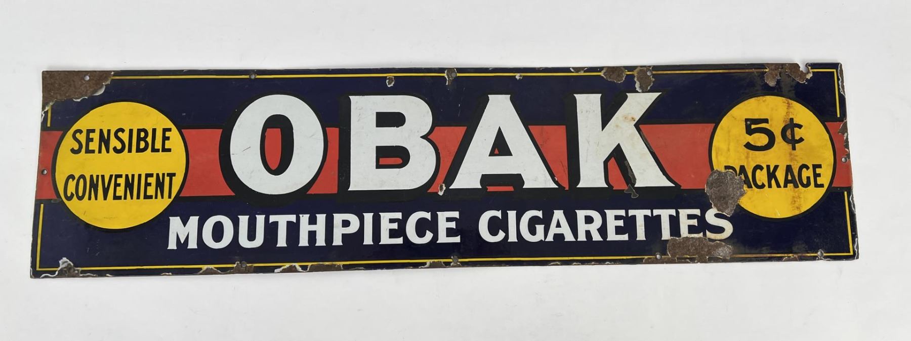 Obak Porcelain Cigarettes Sign