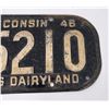 Image 3 : 1946 Wisconsin License Plate