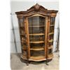 Image 1 : Wonderful Restored Oak Curved Glass China Cabinet