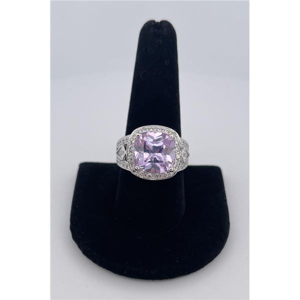 Sterling Silver Pink CZ Ring