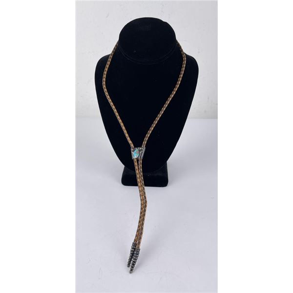 Navajo Sterling Silver Turquoise Bolo Tie