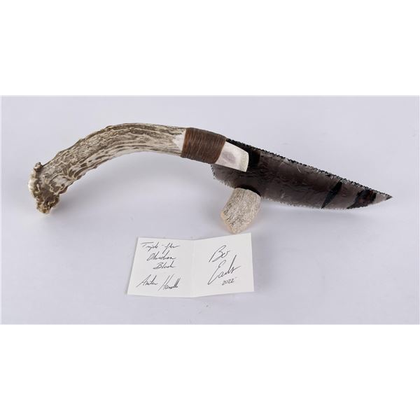 Bo Earls Handmade Obsidian Horn Handle Knife