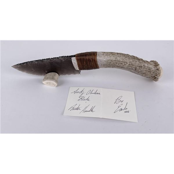 Bo Earls Handmade Obsidian Horn Handle Knife
