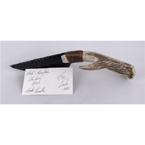 Bo Earls Handmade Obsidian Horn Handle Knife