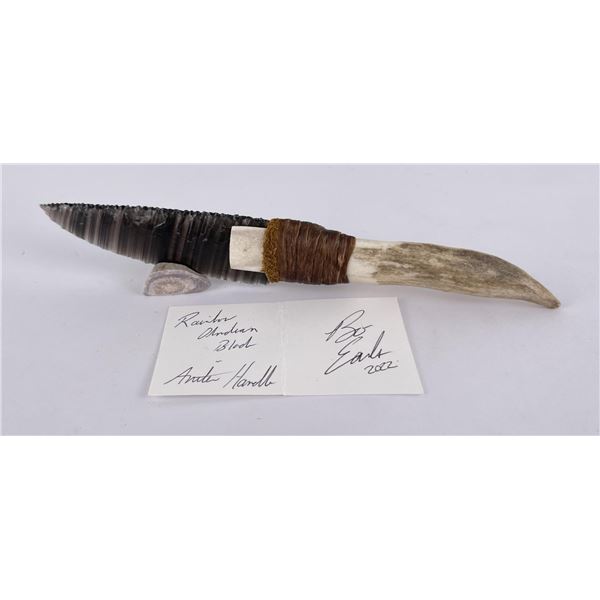 Bo Earls Handmade Obsidian Horn Handle Knife