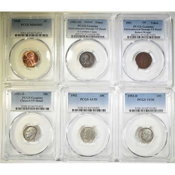 MIXED LOT OF PCGS GRADED COINS: