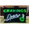 Image 1 : Neon Open Sign "Cravings" Green/White (Aprox 26.5"x18.5")