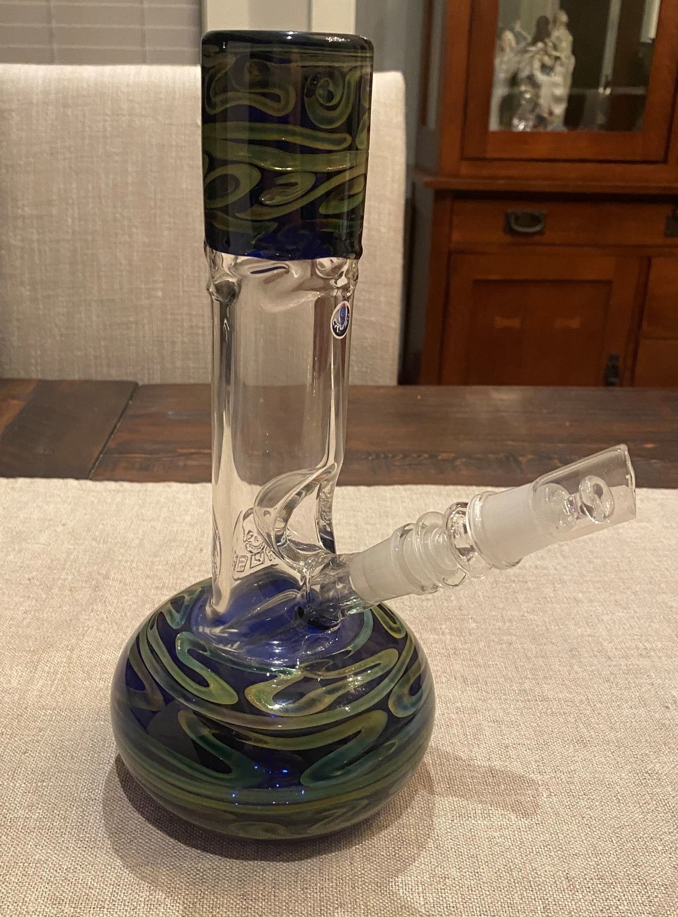 Handblown Oil Rig by Crush Glass Made in USA (Retail $299)