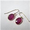 Image 2 : $1240 10K Ruby(4ct) Earrings