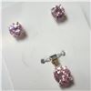 Image 2 : Silver Pink Cz Pendant And Earring Set