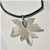 Image 2 : Natural Leaf With Leather Chord Necklace