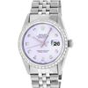 Image 2 : Rolex Mens Stainless Steel Purple Diamond 36MM Datejust Wristwatch Serviced Poli