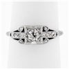 Image 1 : Art Deco Platinum 0.50 ctw Old European Diamond Engagement Ring
